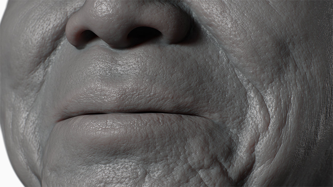 High resolution skin displacement maps